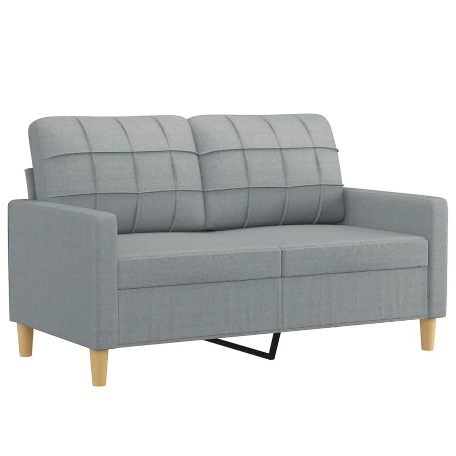 Ensemble de canapés 2 pcs coussins gris clair tissu - 3