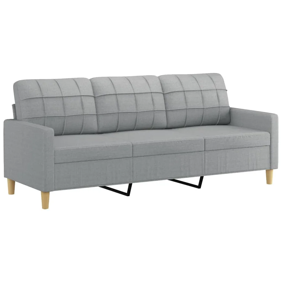 Ensemble de canapés 2 pcs coussins gris clair tissu - 4