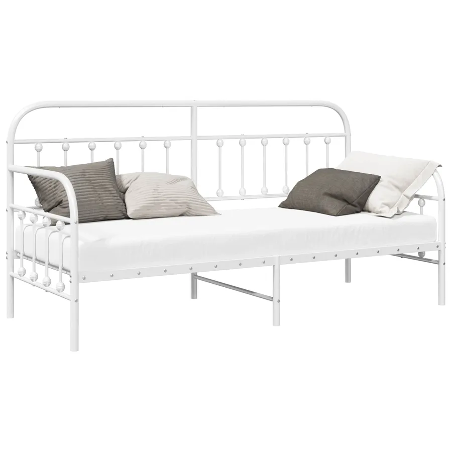 Cadre de lit de jour Blanc 80 x 200 cm Acier enduit de poudre - 2