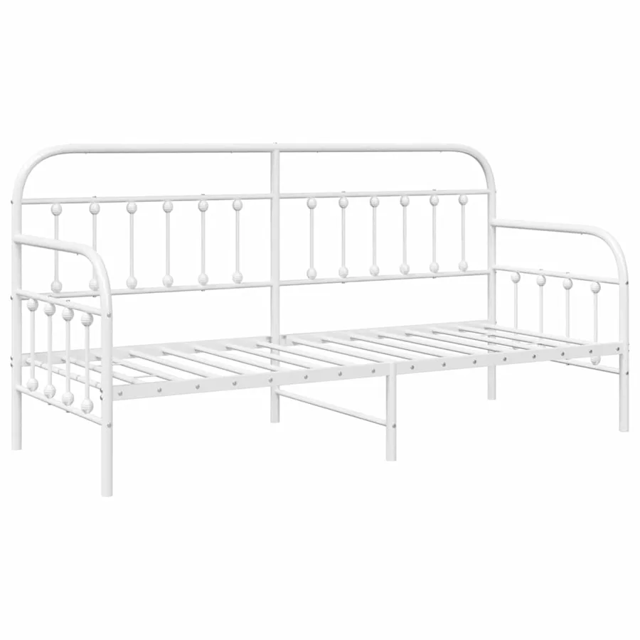 Cadre de lit de jour Blanc 80 x 200 cm Acier enduit de poudre - 4