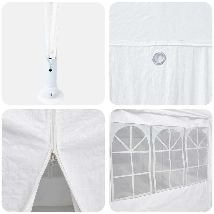 Tente de fête Blanc 400 x 400 x 266 cm Polyéthylène - 7