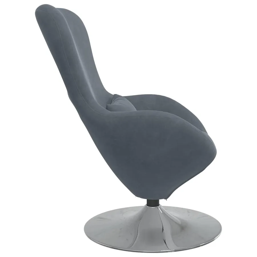 Fauteuil œuf Gris foncé Velours - 5