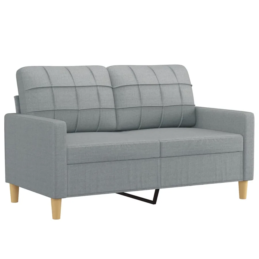 Ensemble de canapés 2 pcs coussins gris clair tissu - 3