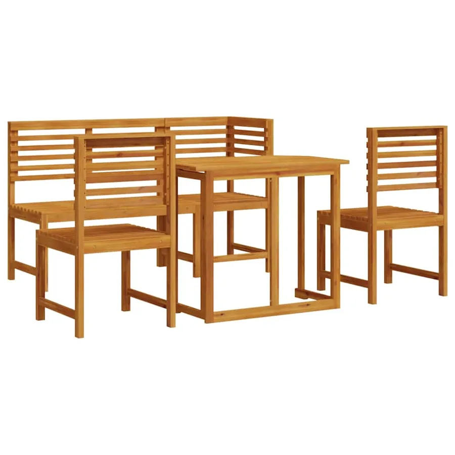 Ensemble bistro de jardin 5 pcs Marron Bois d'Acacia Massif - 8