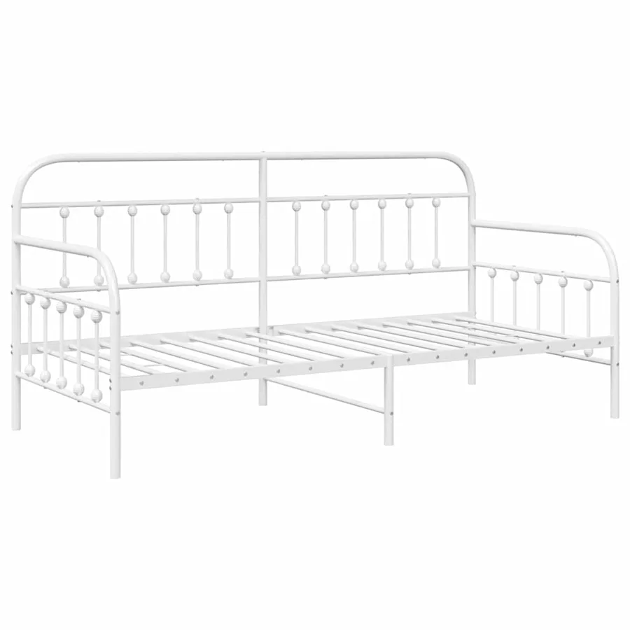 Cadre de lit de jour Blanc 107 x 203 cm Acier enduit de poudre - 4