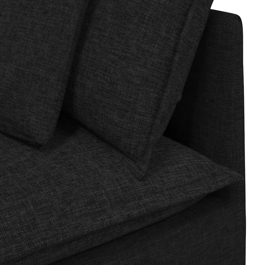 Canapé modulable avec coussins en tissu noir - 8