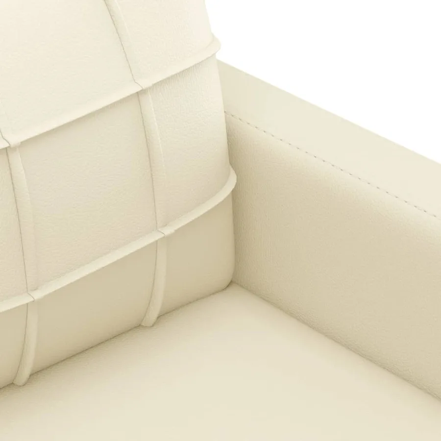 Ensemble de canapés 3 pcs avec coussins crème similicuir - 8
