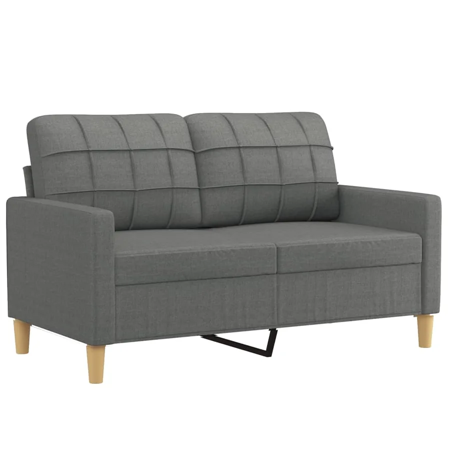 Ensemble de canapés 3 pcs coussins gris foncé tissu - 4