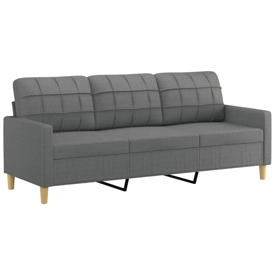 Ensemble de canapés 3 pcs coussins gris foncé tissu - 5