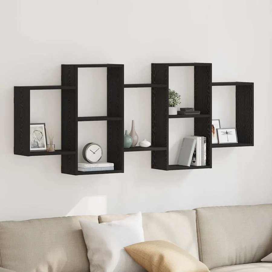 Étagère murale en chêne noir 159 x 18 x 65 cm bois d'ingénierie