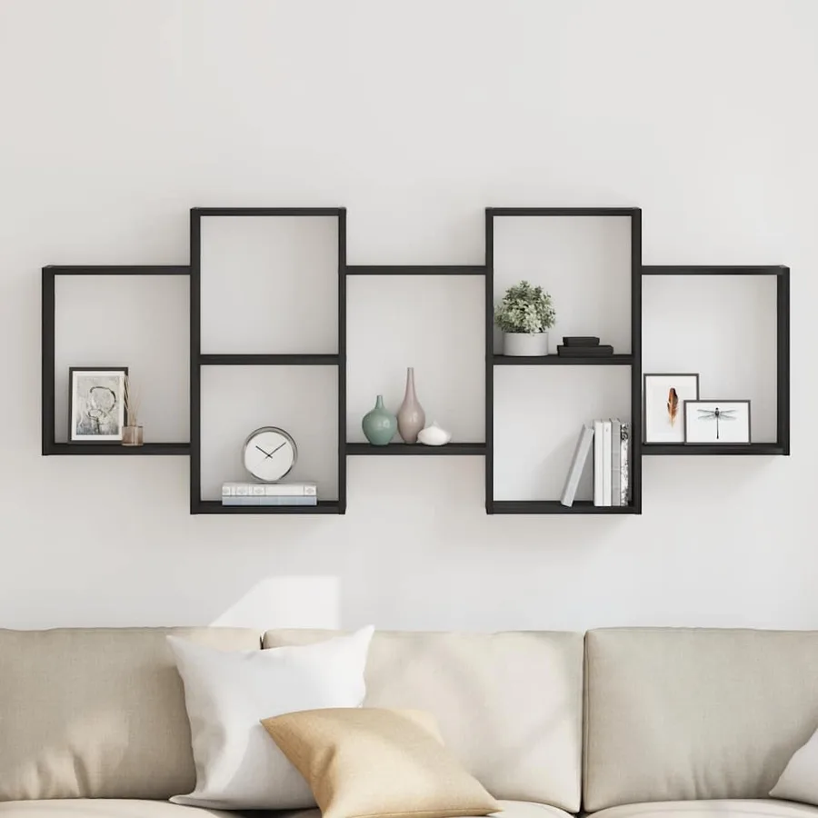 Étagère murale en chêne noir 159 x 18 x 65 cm bois d'ingénierie - 3