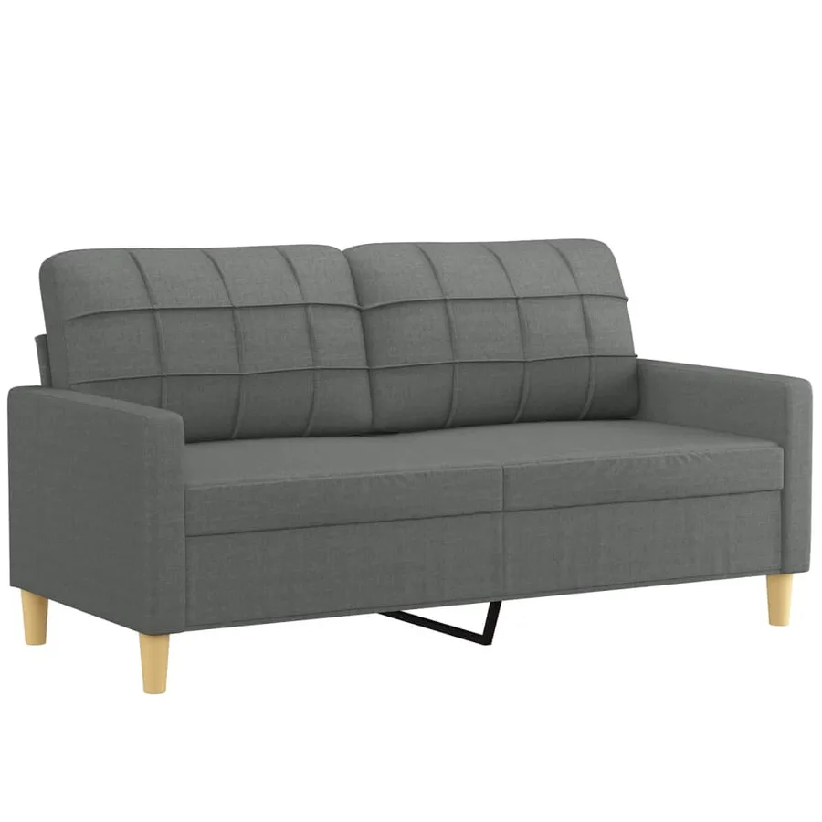 Ensemble de canapés 3 pcs coussins gris foncé tissu - 4