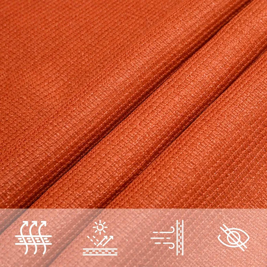 Voile d'ombrage 160 g/m² rectangulaire orange 6x7 m PEHD - 5