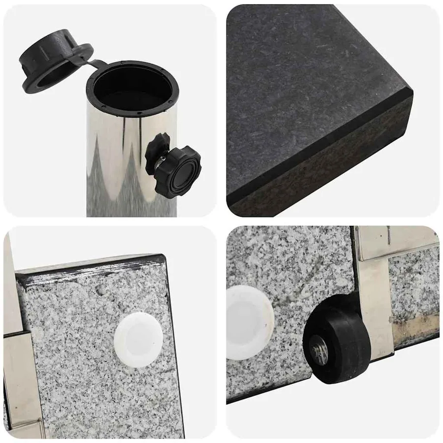 Pied de parasol Noir 41 x 41 x 37 cm Granite - 9