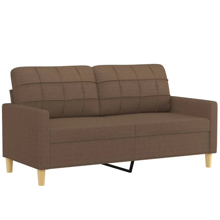 Canapé 2 places avec oreillers décoratifs marron 140 cm tissu - 4