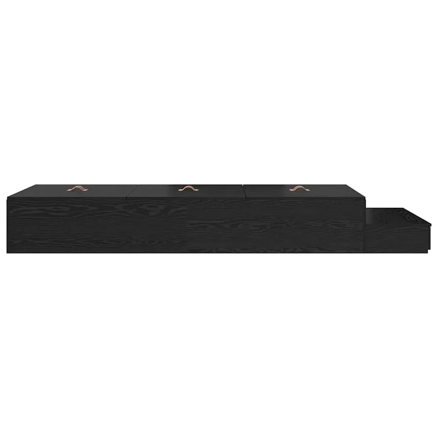 Cadre de lit avec rangement Chêne noir 90 cm Bois d'ingénierie - 9