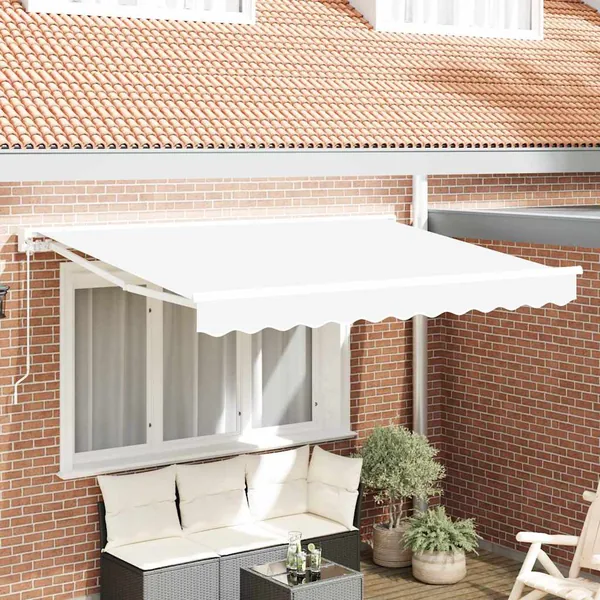 Cadre d'auvent Blanc 300 x 200 cm Polyester avec revêtement PU