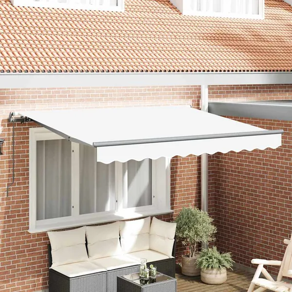 Auvent Rétractable Blanc 300 x 200 cm tissu