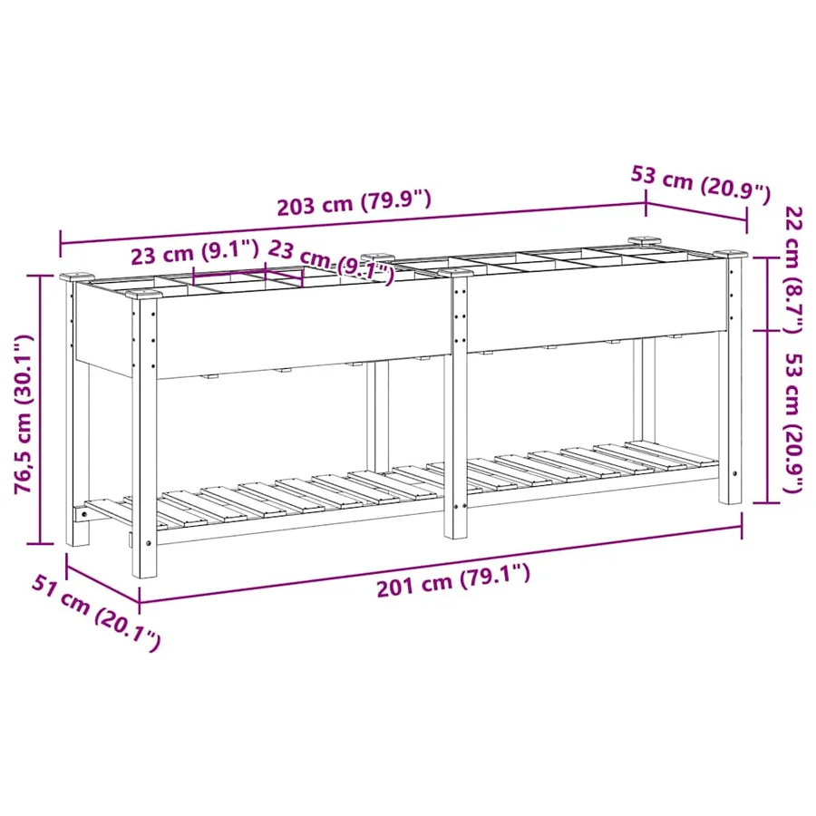 Cache-pot de jardin Beige 203,5 x 53 x 76,5 cm - 11