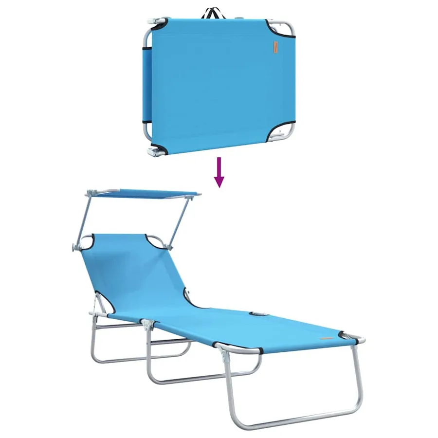 Transat 2 pcs Bleu vif 58 x 188 x 77cm Polyester - 11