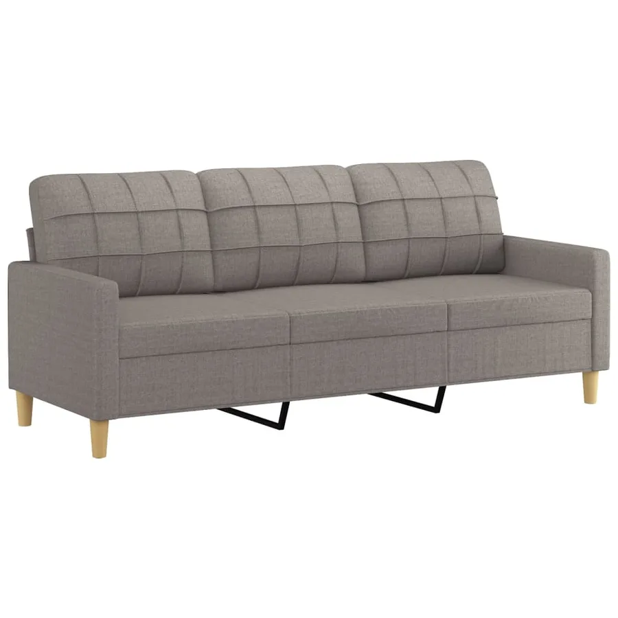 Ensemble de canapés 2 pcs avec coussins taupe tissu - 4