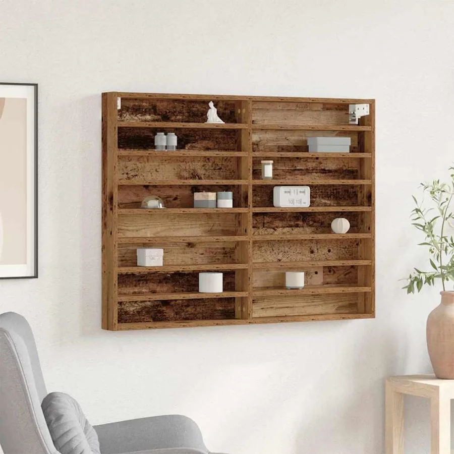 Vitrine Bois ancien 100 x 8,5 x 75 cm Bois d'ingénierie