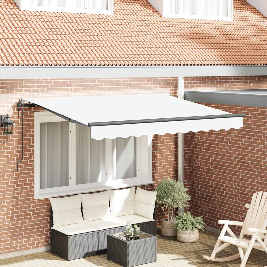 Auvent Rétractable Blanc 300 x 200 cm tissu