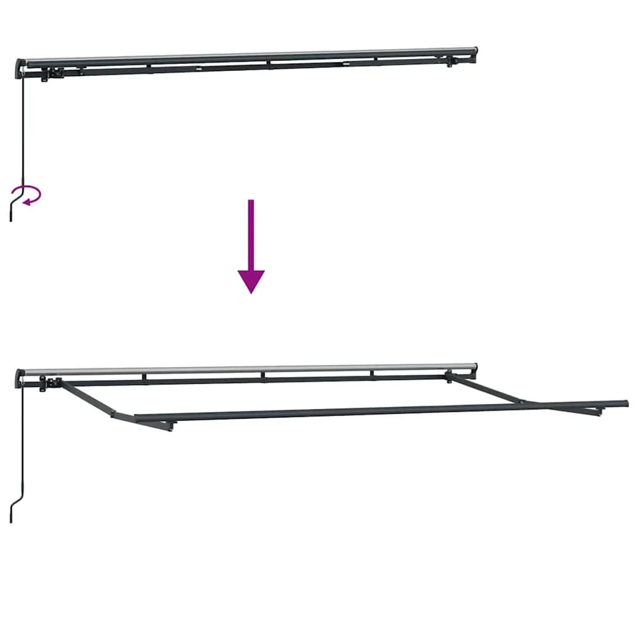 Cadre d'auvent Anthracite 4 x 2 m Métal - 9