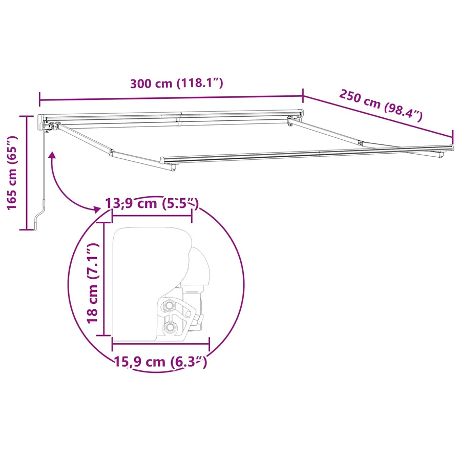 Cadre d'auvent Multicolore 300 x 250 cm - 12