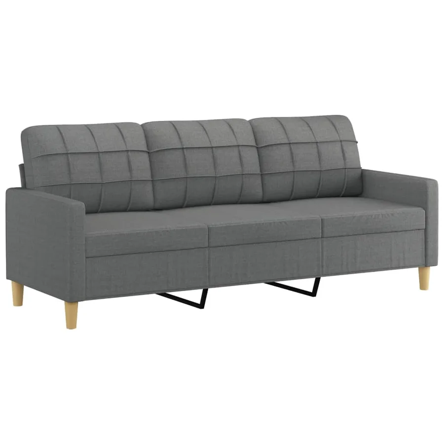 Ensemble de canapés 4 pcs coussins gris foncé tissu - 5