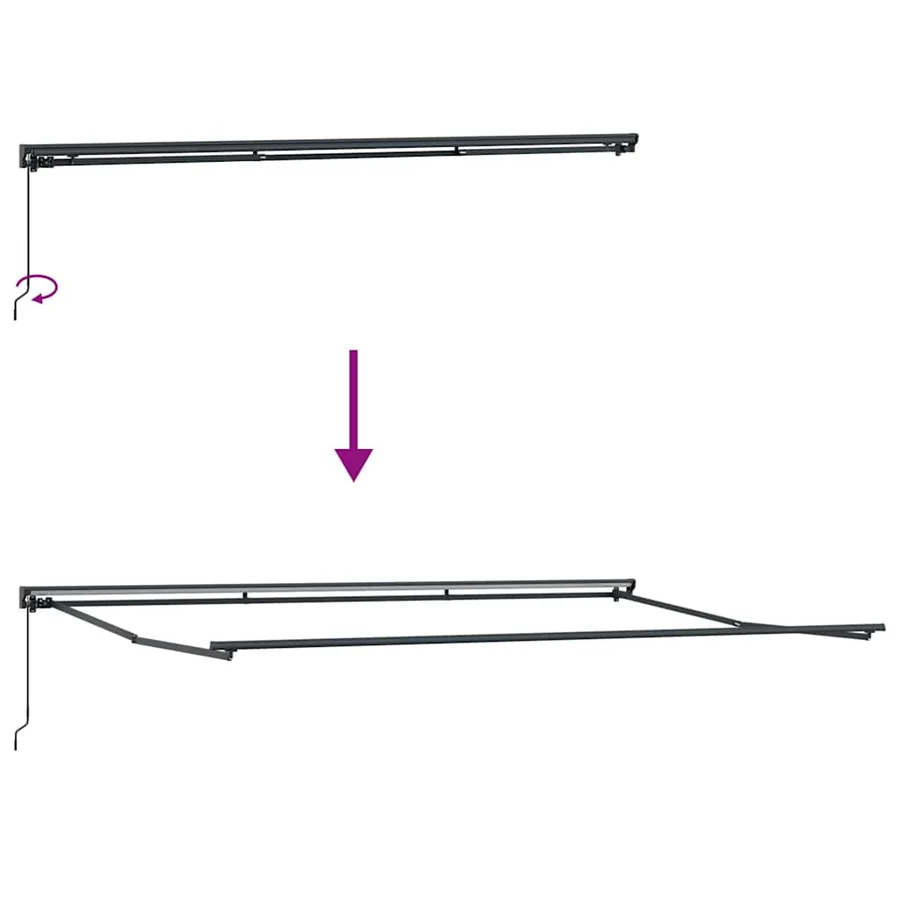 Cadre d'auvent Réglable Anthracite 5 x 3 m Acier - 9