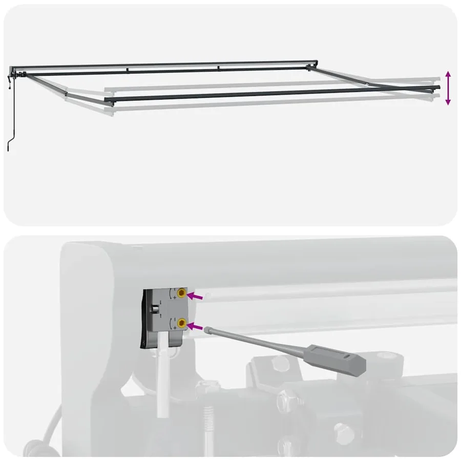 Cadre d'auvent Réglable Anthracite 5 x 3 m Acier - 9