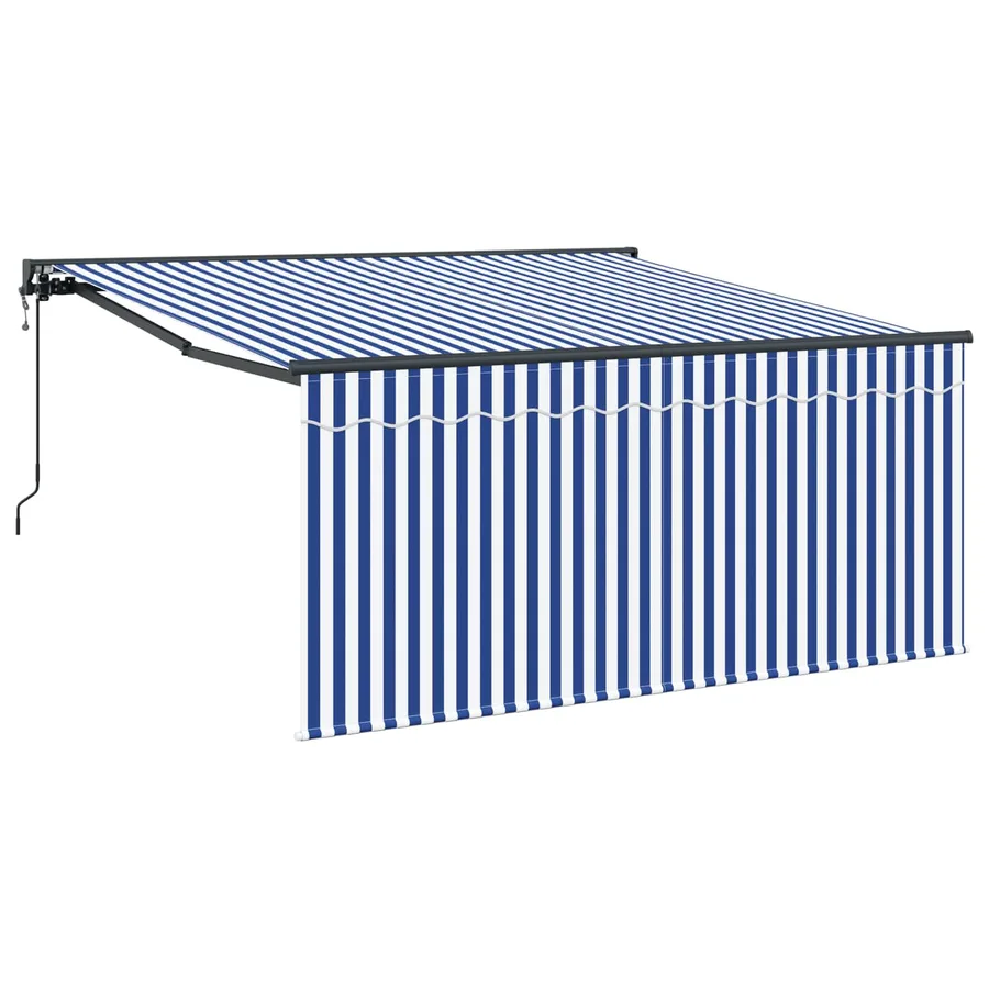 Auvent Rétractable Bleu et Blanc 300 x 250 cm - 2
