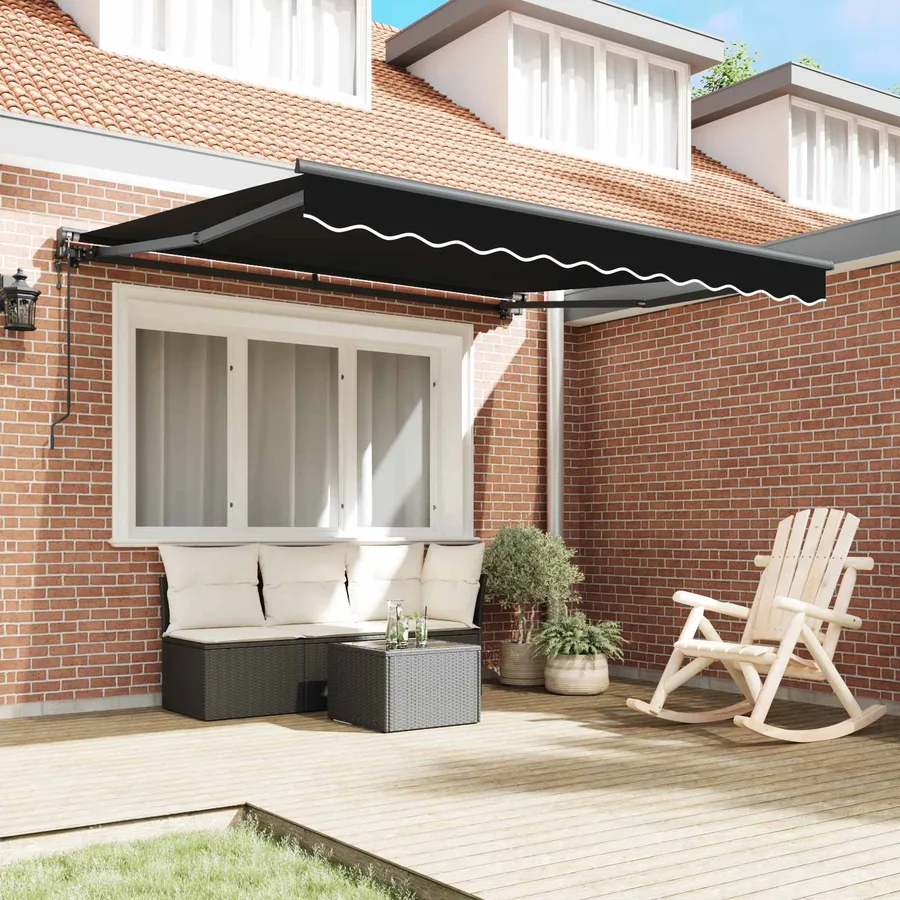 Cadre d'auvent Noir 300 x 250 cm Polyester avec revêtement PU - 3