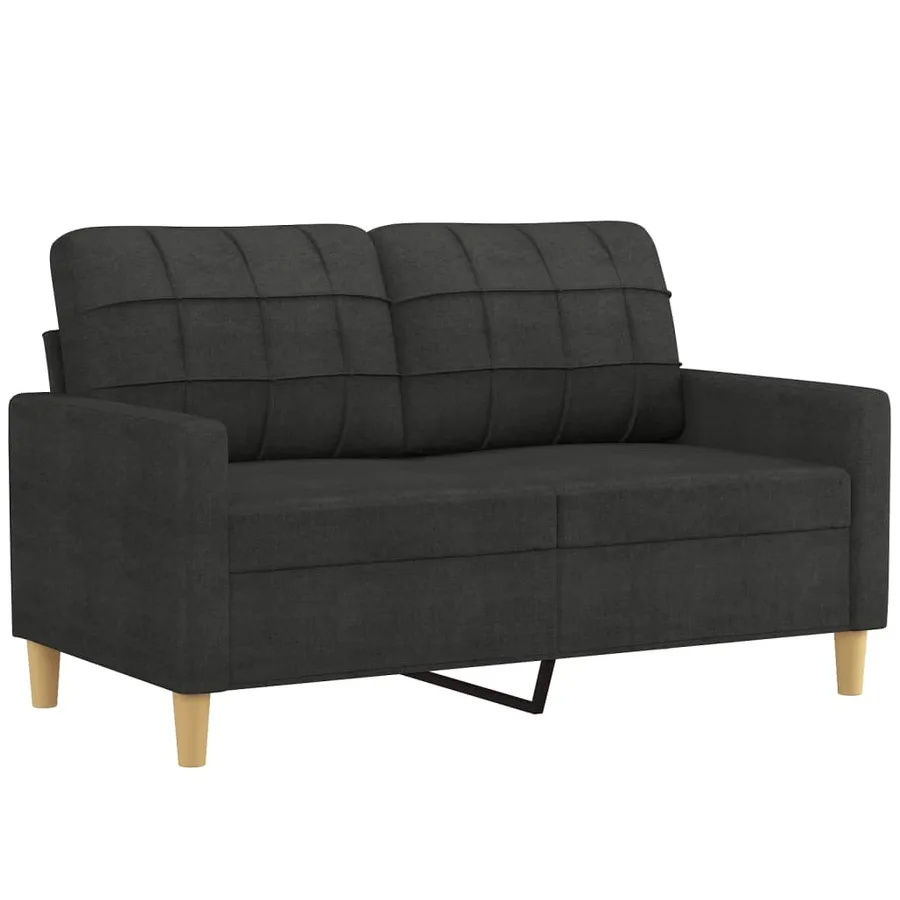Ensemble de canapés 3 pcs avec coussins noir tissu - 3