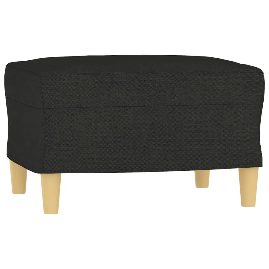 Ensemble de canapés 3 pcs avec coussins noir tissu - 5