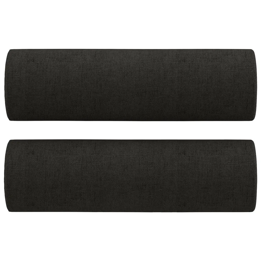 Ensemble de canapés 3 pcs avec coussins noir tissu - 6