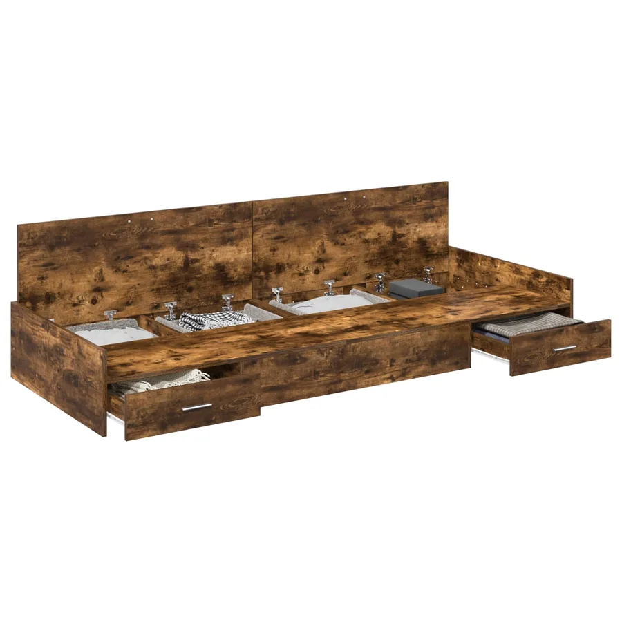 Cadre de lit Bois Ancien 75 x 190 cm Bois d'ingénierie - 2