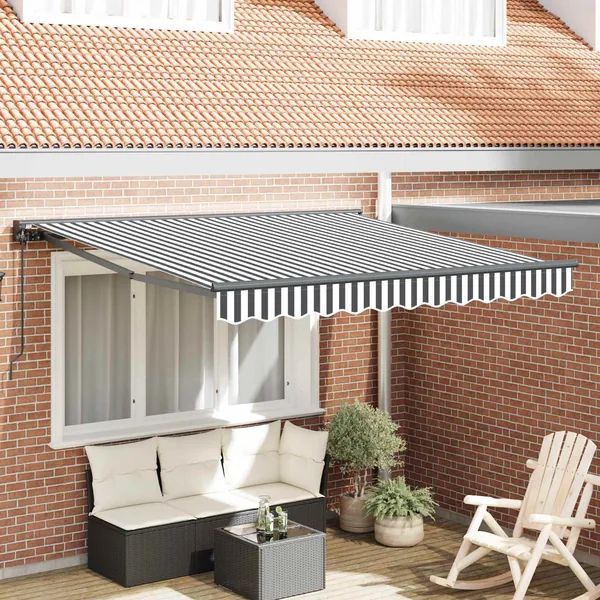Cadre d'auvent Anthracite et blanc 350 x 250 cm