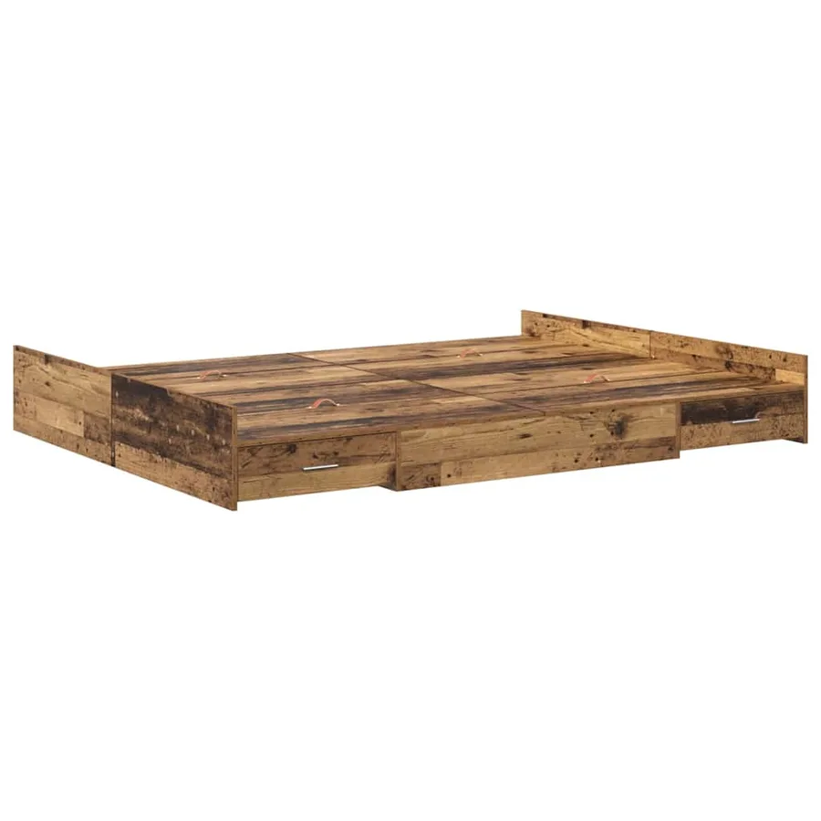 Cadre de lit avec rangement Bois Ancien 140 x 200 cm - 7