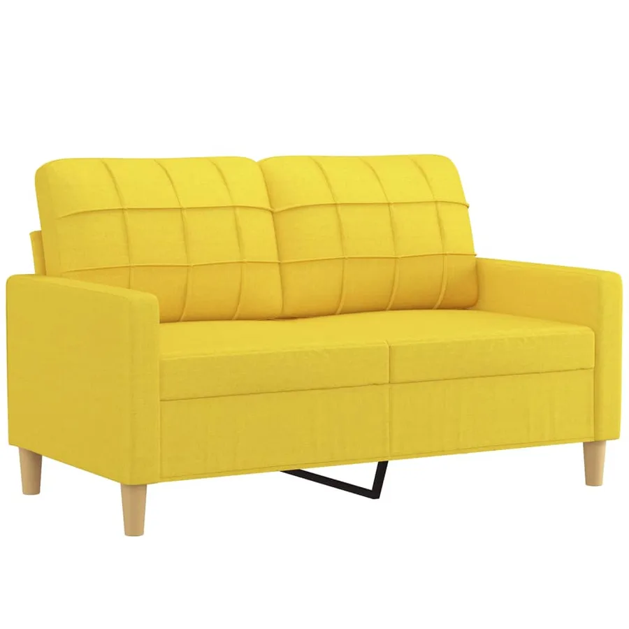 Ensemble de canapés 4 pcs avec coussins jaune clair tissu - 4