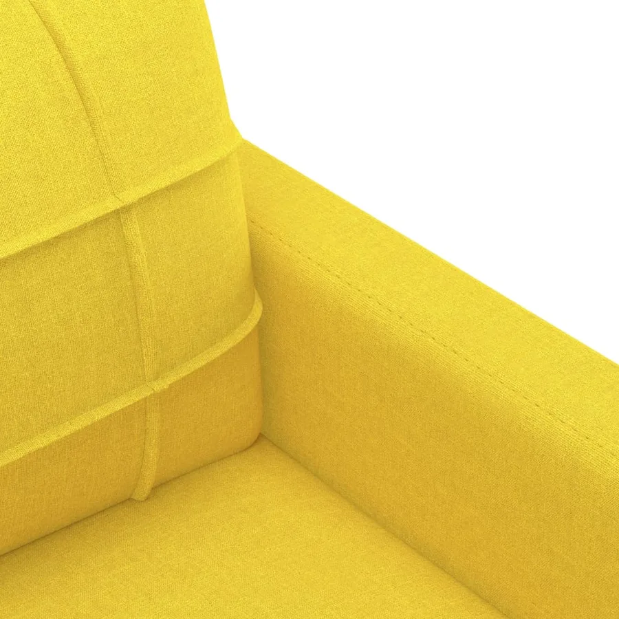 Ensemble de canapés 4 pcs avec coussins jaune clair tissu - 9