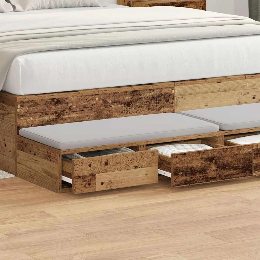 Tiroirs de lit avec tiroir Bois ancien 120 x 36,5 x 16,5 cm - 4