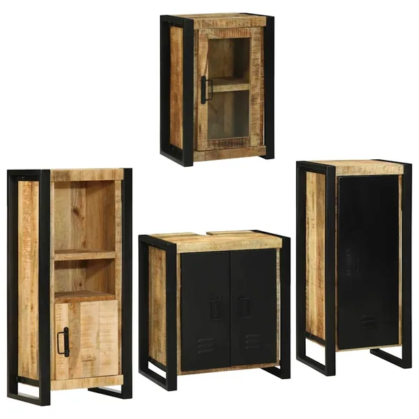 Ensemble de mobilier de salle de bain avec étagère 4 pcs