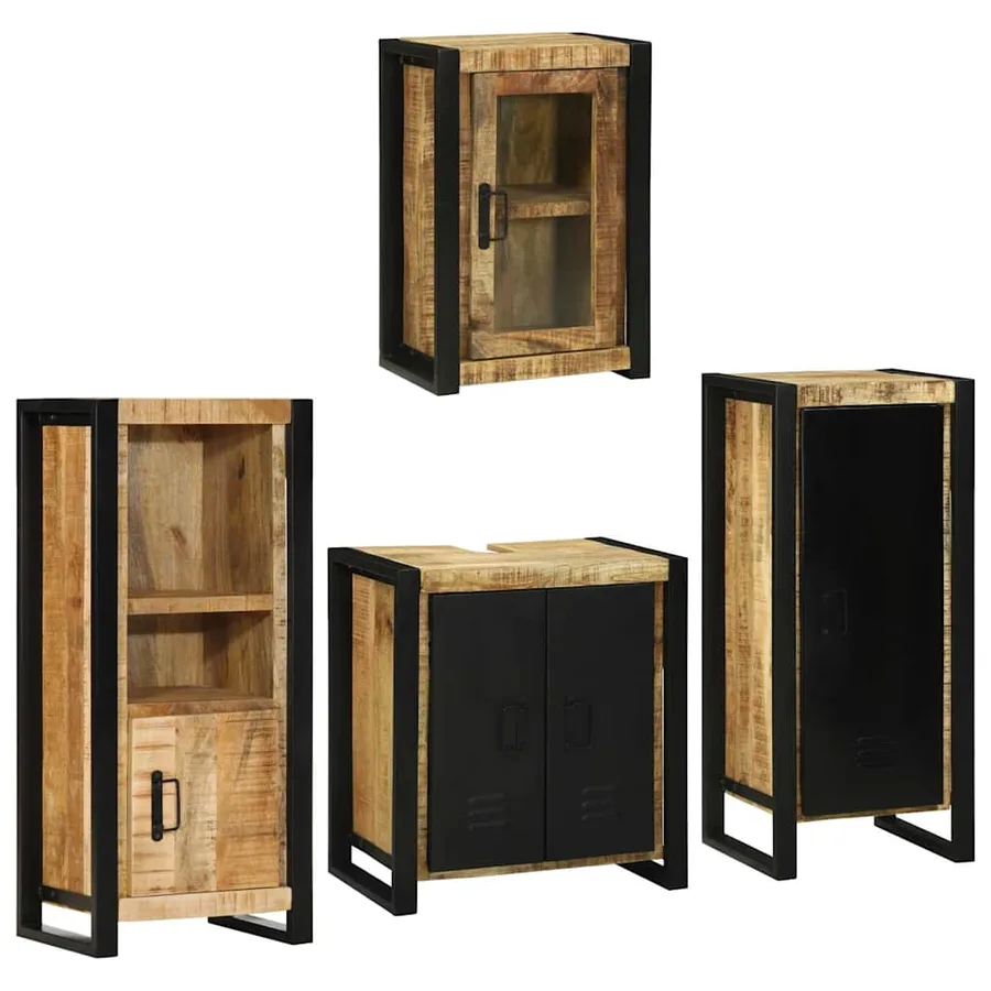 Ensemble de mobilier de salle de bain avec étagère 4 pcs - 3