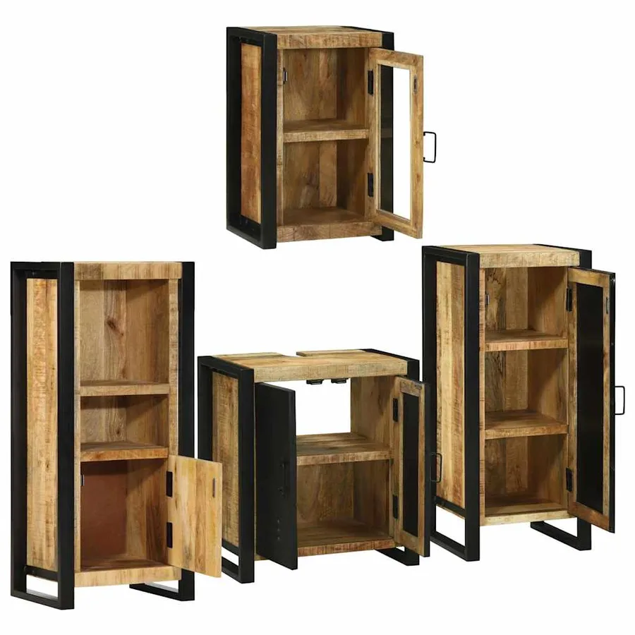 Ensemble de mobilier de salle de bain avec étagère 4 pcs - 4