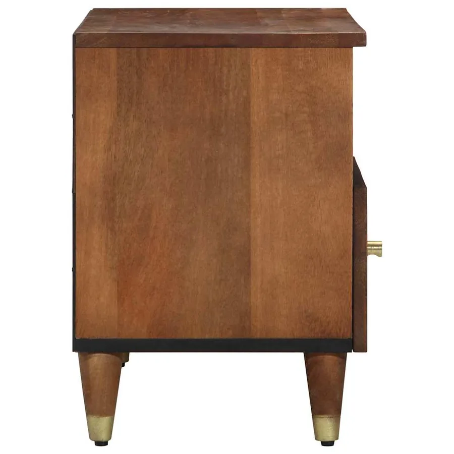 Meuble TV Marron miel 80 x 33 x 46 cm Bois de mangue massif - 4
