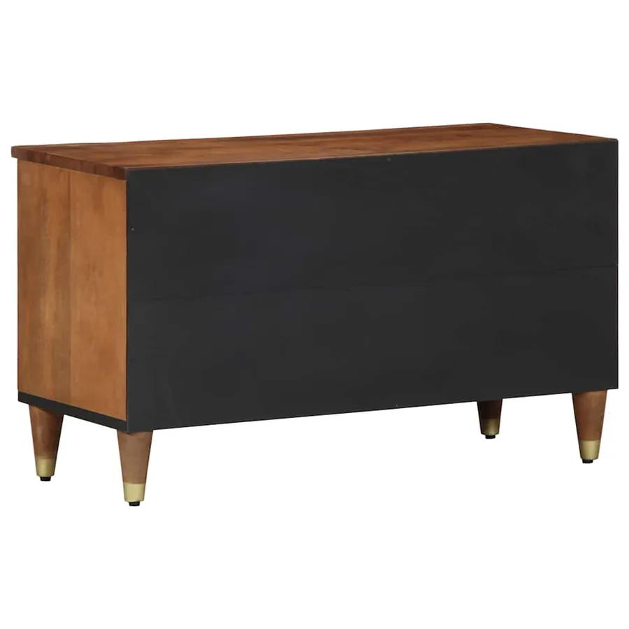 Meuble TV Marron miel 80 x 33 x 46 cm Bois de mangue massif - 5