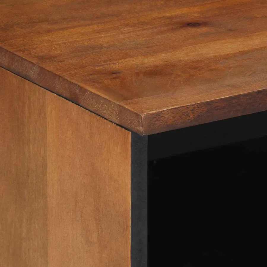 Meuble TV Marron miel 80 x 33 x 46 cm Bois de mangue massif - 6