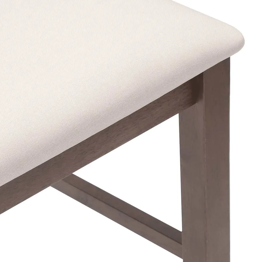 Tabourets de bar avec coussins (lot de 2) en bois massif marron et caoutchouc - 8